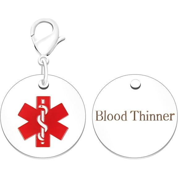 Custom Medical ID Keychain for Men Women Seniors – Waterproof Stainless Steel Emergency Alert Tag, Free Engraving, Round Medical Jewelry Gift