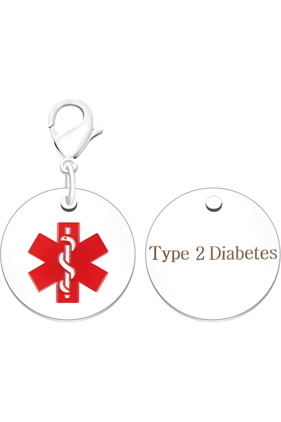 Custom Medical ID Keychain for Men Women Seniors – Waterproof Stainless Steel Emergency Alert Tag, Free Engraving, Round Medical Jewelry Gift