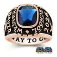thumbnail image 1 of Mementos PJM Custom X-Large Men's Class Ring Sterling Silver for High School & College-Rose Gold, 1 of 6