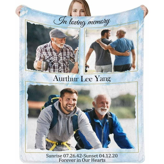 Custom Memorial Blanket for Loss of Loved One - A Letter from Heanven Sympathy Blanket Loss of Dad Mom Husband Wife Friend in Loving Memory Blanket Personalized Blankets