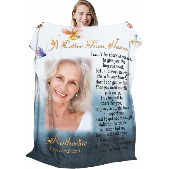 Custom Memorial Blanket for Loss of Loved One - A Letter from Heanven Sympathy Blanket Loss of Dad Mom Husband Wife Friend in Loving Memory Blanket Personalized A Blankets