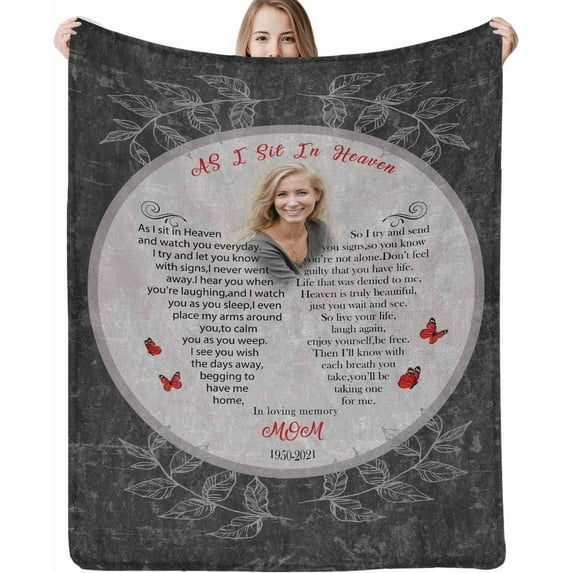 Custom Memorial Blanket for Loss of Loved One - A Letter from Heanven Sympathy Blanket Loss of Dad Mom Husband Wife Friend in Loving Memory Blanket Personalized Blankets
