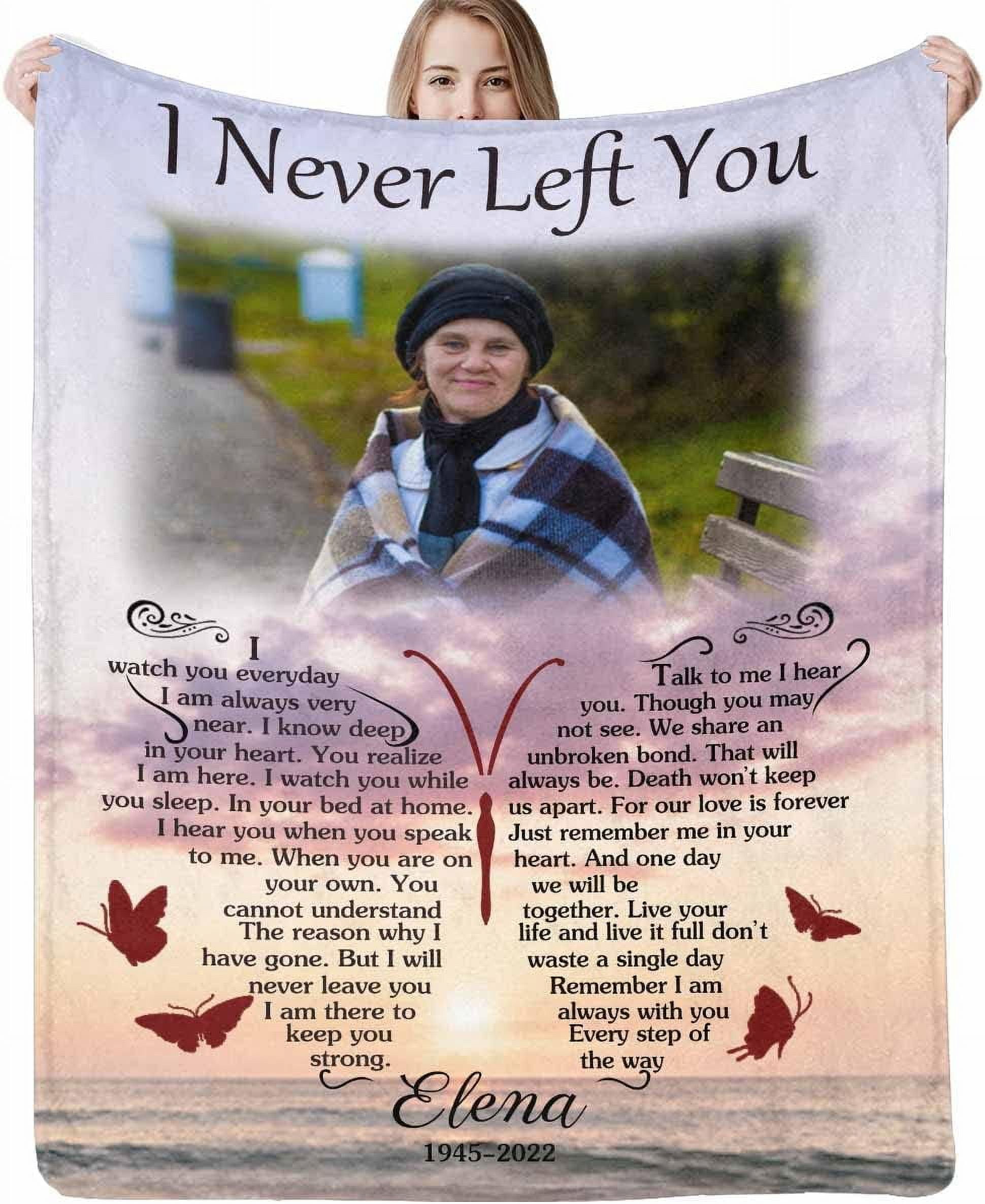 Macorner Personalized Memorial Photo Blanket - Custom Photo Mink Sherpa Throw, Sympathy Gift For Loss Of Loved One