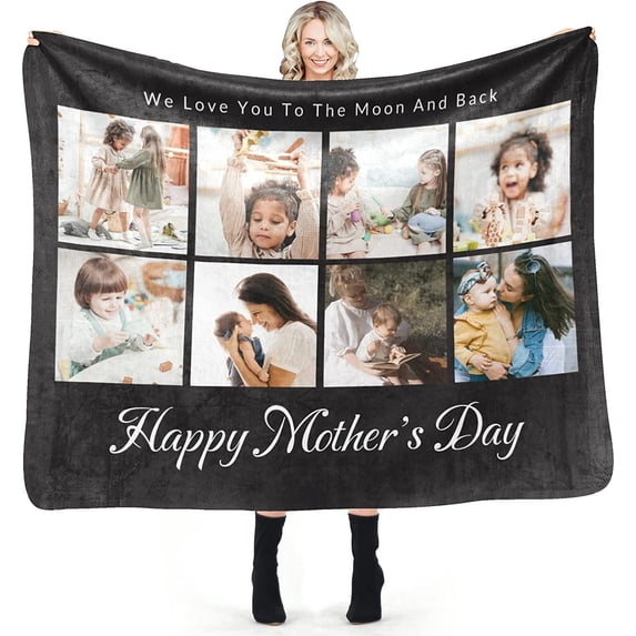 Custom Memorial Blankets with Photo Personalized in Loving Memory Picture Name Date Throws Blanket, Sympathy Gifts for Loss of Mom Dad Friends Pet(30"x40")