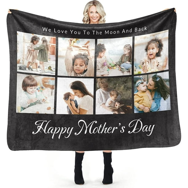Custom Memorial Blankets with Photo Personalized in Loving Memory Picture Name Date Throws Blanket Sympathy Gifts for Loss of Mom Dad Friends