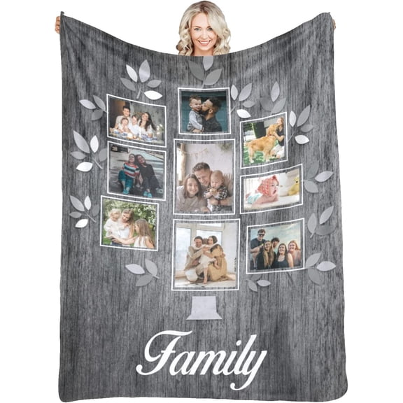 Custom Memorial Blankets with Photo Personalized in Loving Memory Picture Name Date Throws Blanket, Sympathy Gifts for Loss of Mom Dad Friends Pet(30"x40")
