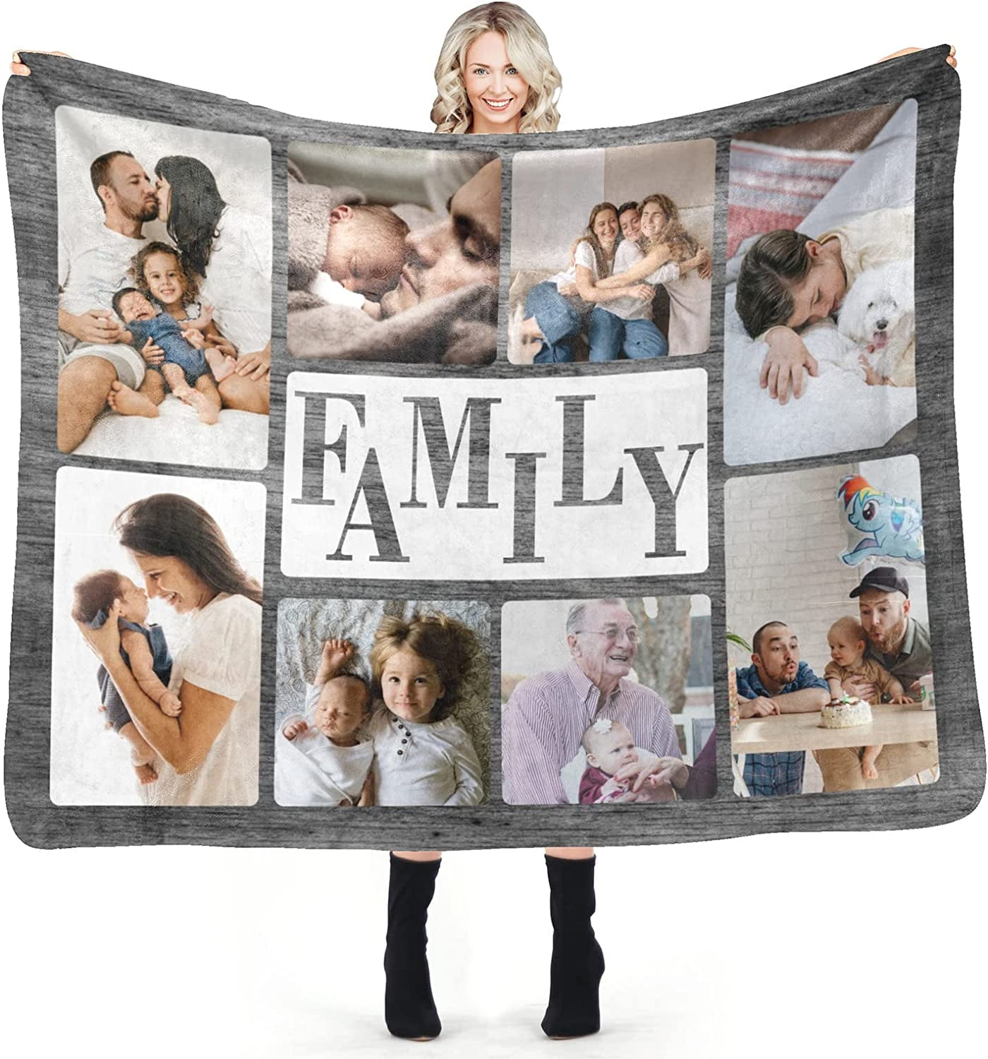 Custom Memorial Blankets with Photo Personalized in Loving Memory