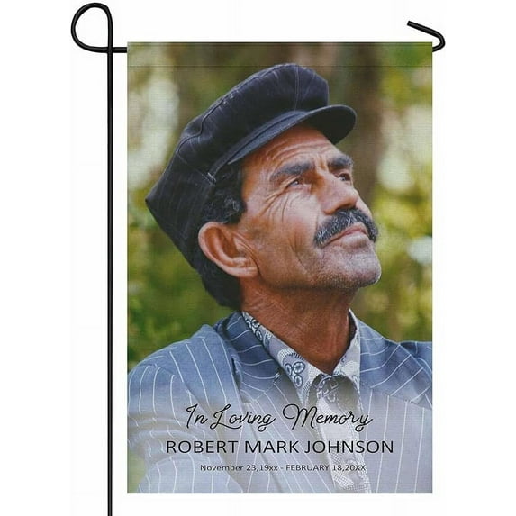 Custom Memorial Garden Flags with Photo Forever in Our Hearts Personalized Yard Flags 12x18 Double Sided Grave Decorations for Cemetery