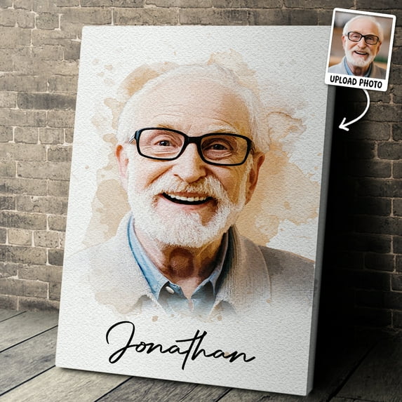 Custom Memorial Portrait Canvas from Photo, Personalized Name Memorial Gift for Loved Ones, Unique Memorial Decor, Memorial Day Gift Idea