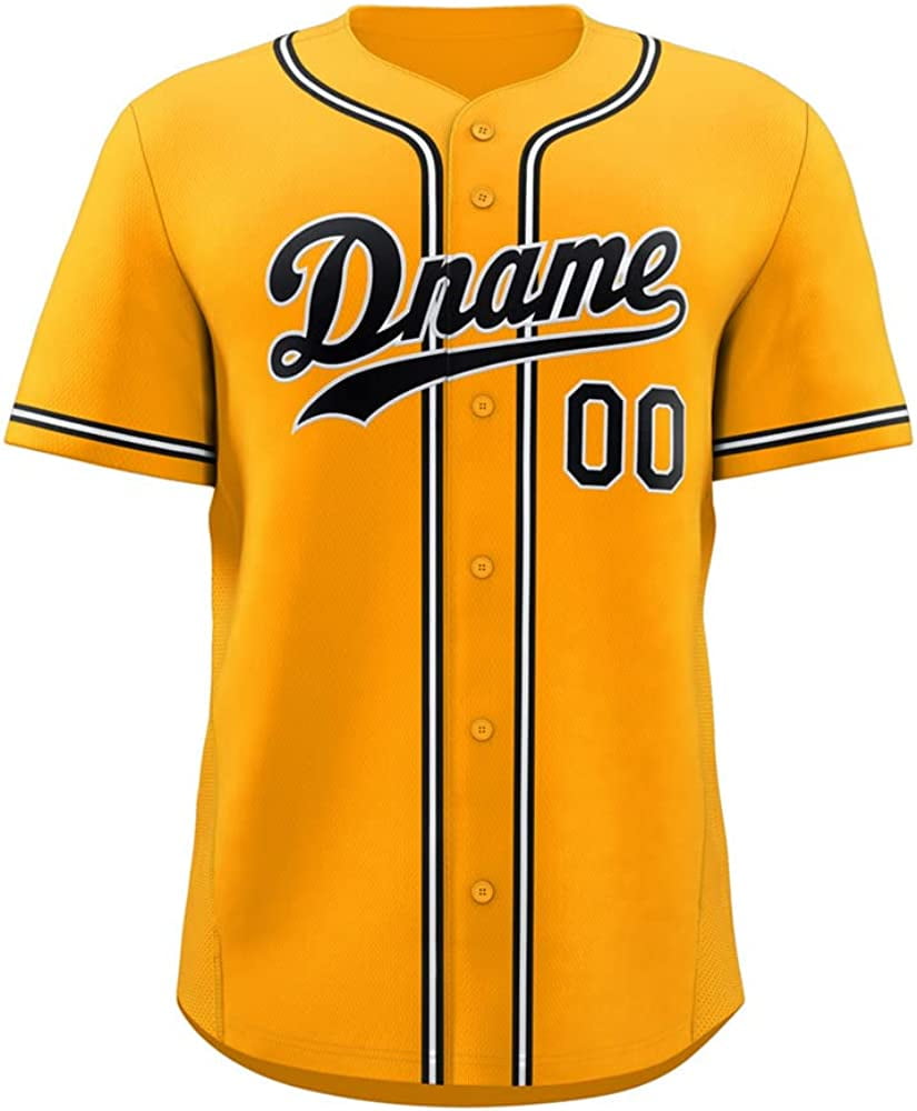Custom Men's Baseball Jersey Button Down Shirt Stitched Name Number