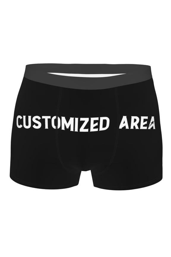 Custom Men's Boxer Briefs Soft Breathable Moisture Wicking Underwear With Elastic Waistband