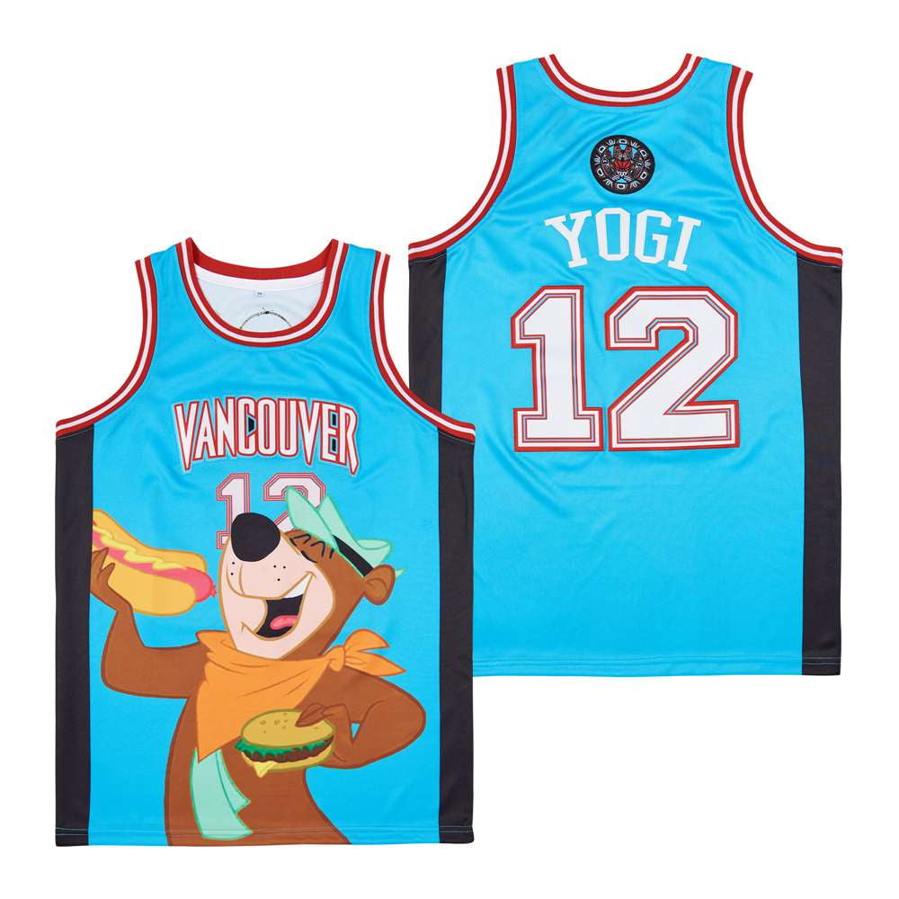 Yogi Bear Vancouver Men's Headgear Classics Premium Basketball Jersey (Small, Teal), Blue
