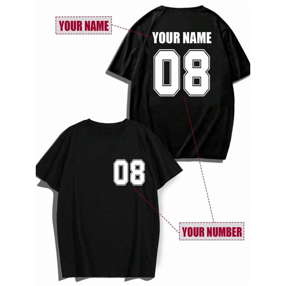 Custom Men's Text T-Shirt | Personalized Print Tee | Funny Quote, Holiday Gift, Team Shirt, Festival Wear | Black Short Sleeve Summer Top