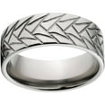 thumbnail image 1 of Custom Men's Tire Tread 8mm Stainless Steel Wedding Band with Comfort Fit Design, 1 of 1