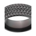 thumbnail image 1 of Custom Men's Tire Tread Ring Black Zirconium Wedding Band with Comfort Fit Design, 1 of 1