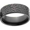 thumbnail image 1 of Custom Men's Tire Tread Ring Black Zirconium Wedding Band with Comfort Fit Design, 1 of 1