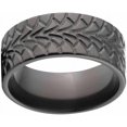 thumbnail image 1 of Custom Men's Tire Tread Ring Black Zirconium Wedding Band with Comfort Fit Design, 1 of 1