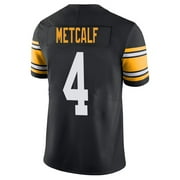 LJRBALL Custom Mens Short-Sleeved Tops DK Metcalf 4 Black Jersey Embroidered Sports T-Shirts