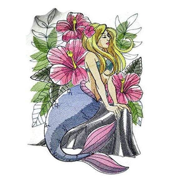 Custom Legendary Mythical Unique Mermaid [Mermaid Splendor] Embroidery Iron On/Sew Patch (6.9" x 9.53")[Made in USA]