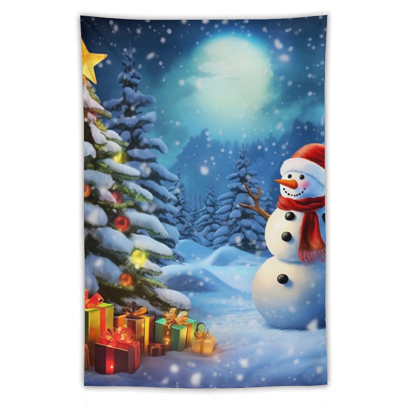 Custom Merry Christmas Tree Tapestry Popular Tapestry Poster Interior