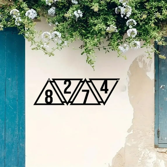 Custom Metal Address Plaque, Address Sign , Geometric Metal House Number, Modern Home Decoration, Personalized Unique Wedding