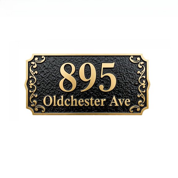 Custom Metal Address Plaque - Personalized Modern Address Sign for House Aluminum House Numbers for Outside Display Your Address and Street Name Wall Mounted Sign