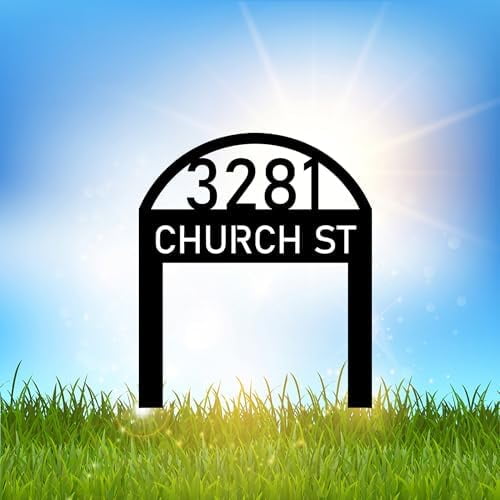 Custom Metal Address with Stakes, Personalized Lawn Address Metal Sign, Porch Sign, Modern House Number Stakes, Outdoor Decor Stake, Name Plate Sign, Home Address Gift, Custom Garden Sign