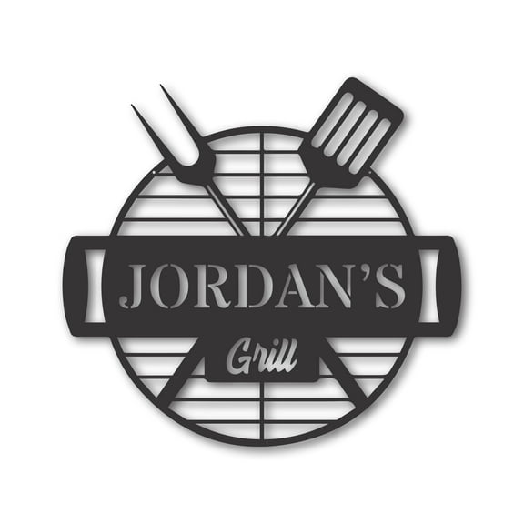 Custom Metal Backyard Grill Sign | Metal BBQ Sign with Name | 15 Color Options 30