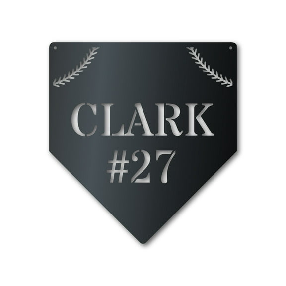 Custom Metal Baseball Homeplate Wall Art - Custom Metal Sports Sign - 14 Color Options 46