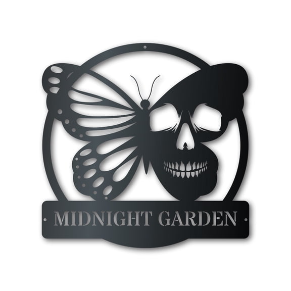 Custom Metal Butterfly Skull Wall Art | Indoor Outdoor 46