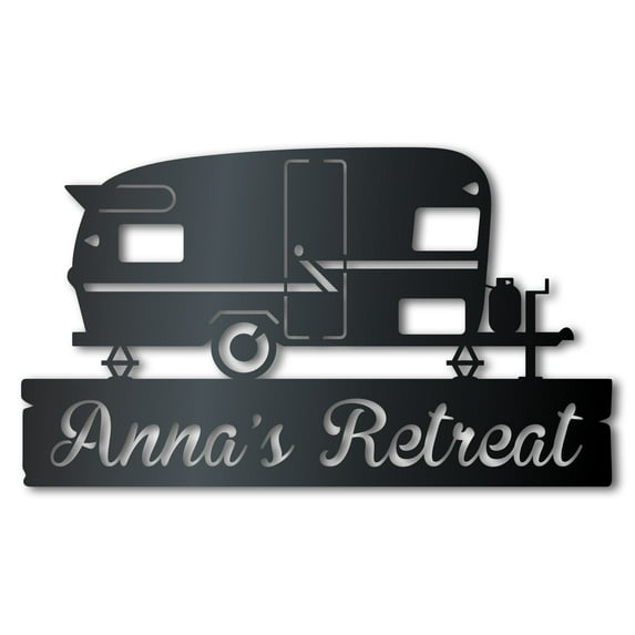 Custom Metal Camper Van Monogram Wall Art 36