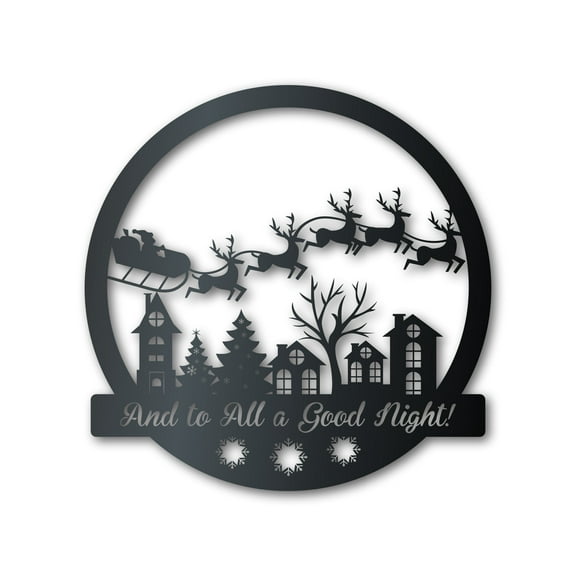 Custom Metal Christmas Night Santa's Sleigh Wall Art 15