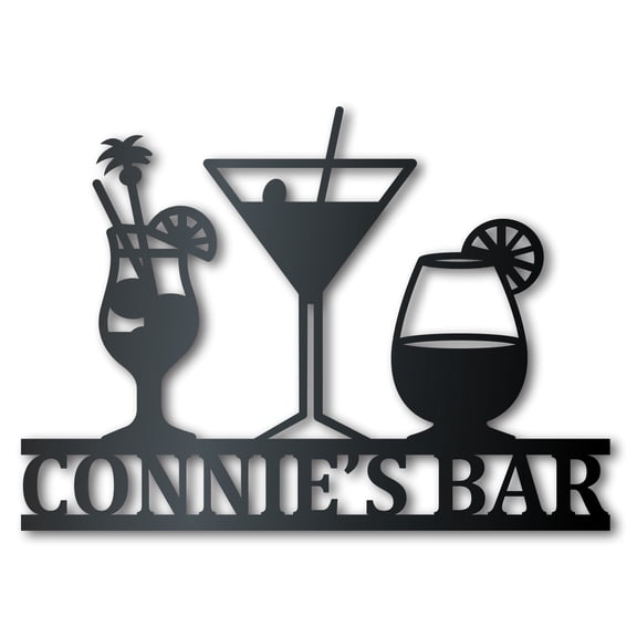 Custom Metal Cocktail Bar Wall Art | Indoor Outdoor 12