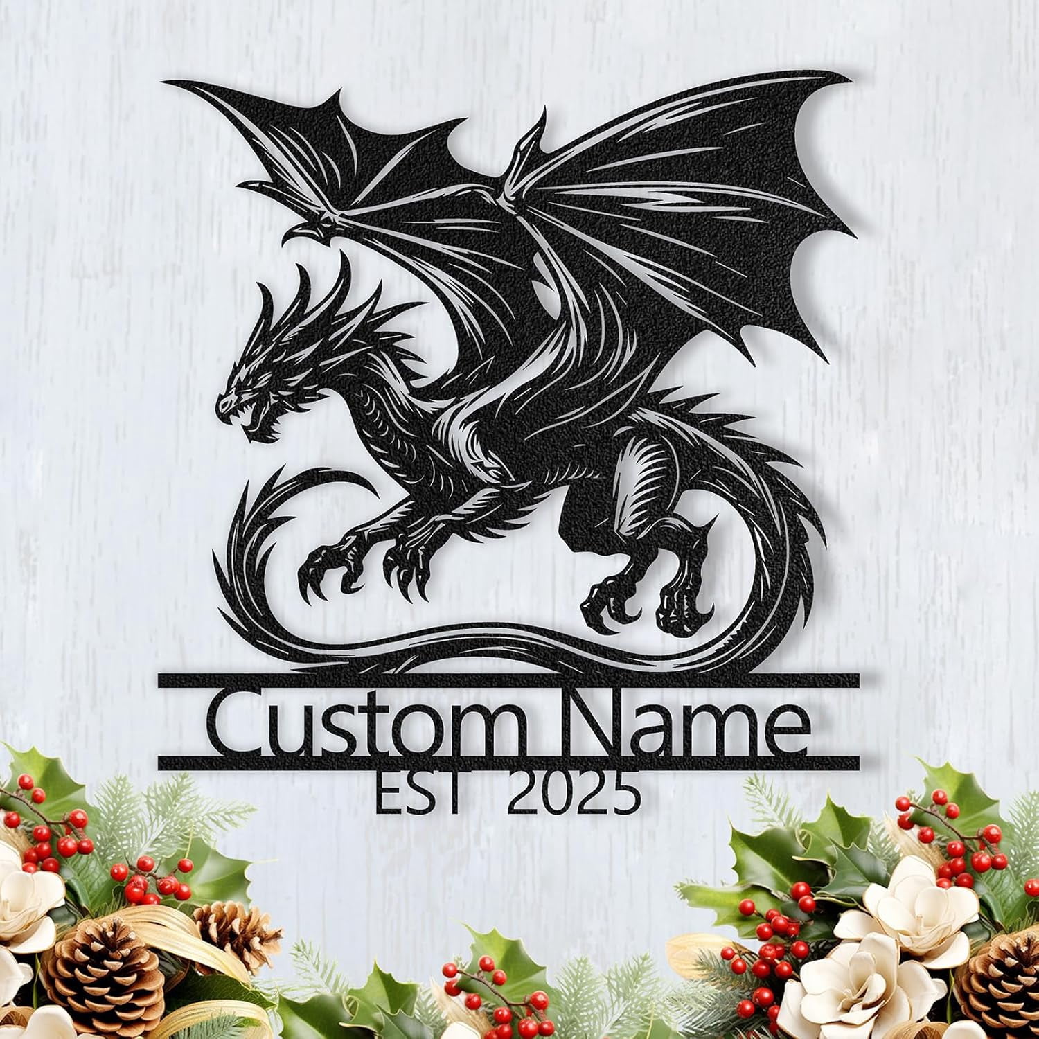 Custom Metal Dragon Sign - Personalized Dragons Metal Wall Art ...
