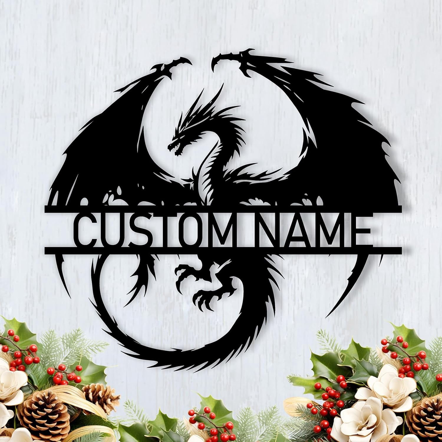 Custom Metal Dragon Sign - Personalized Dragons Metal Wall Art ...