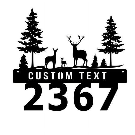 Custom Metal House Address Number Sign Personalized Name Plaque Outdoor Decor Wall Art for Housewarming Gift(12inch)