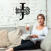 Custom Metal Name Sign | Metal Wall Art | Split Letter Monogram Wall Decor | Personalized Wedding Gift | Outdoor Sign