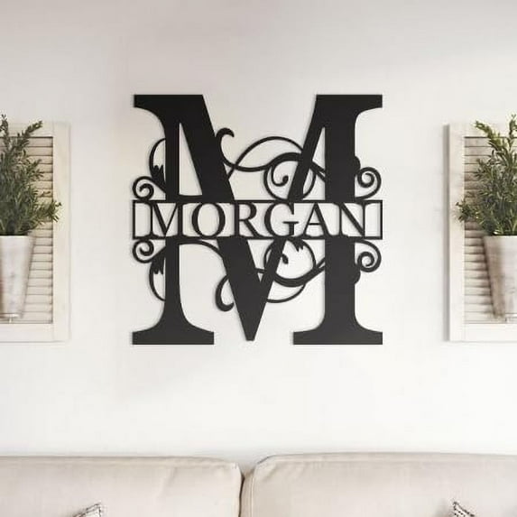 Custom Metal Name Sign - Split Letter Name Sign - Personalized Last Name Sign - Metal Family Name Sign