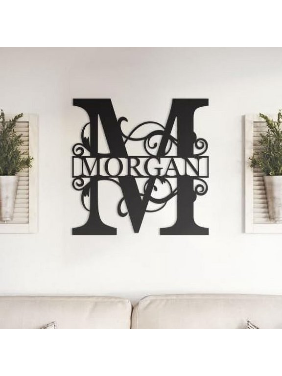 Custom Metal Name Sign - Split Letter Name Sign - Personalized Last Name Sign - Metal Family Name Sign