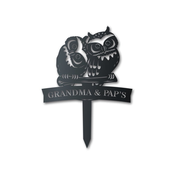 Custom Metal Owl Couple Garden Stake Art - Metal Garden Sign - 14 Color Options 30