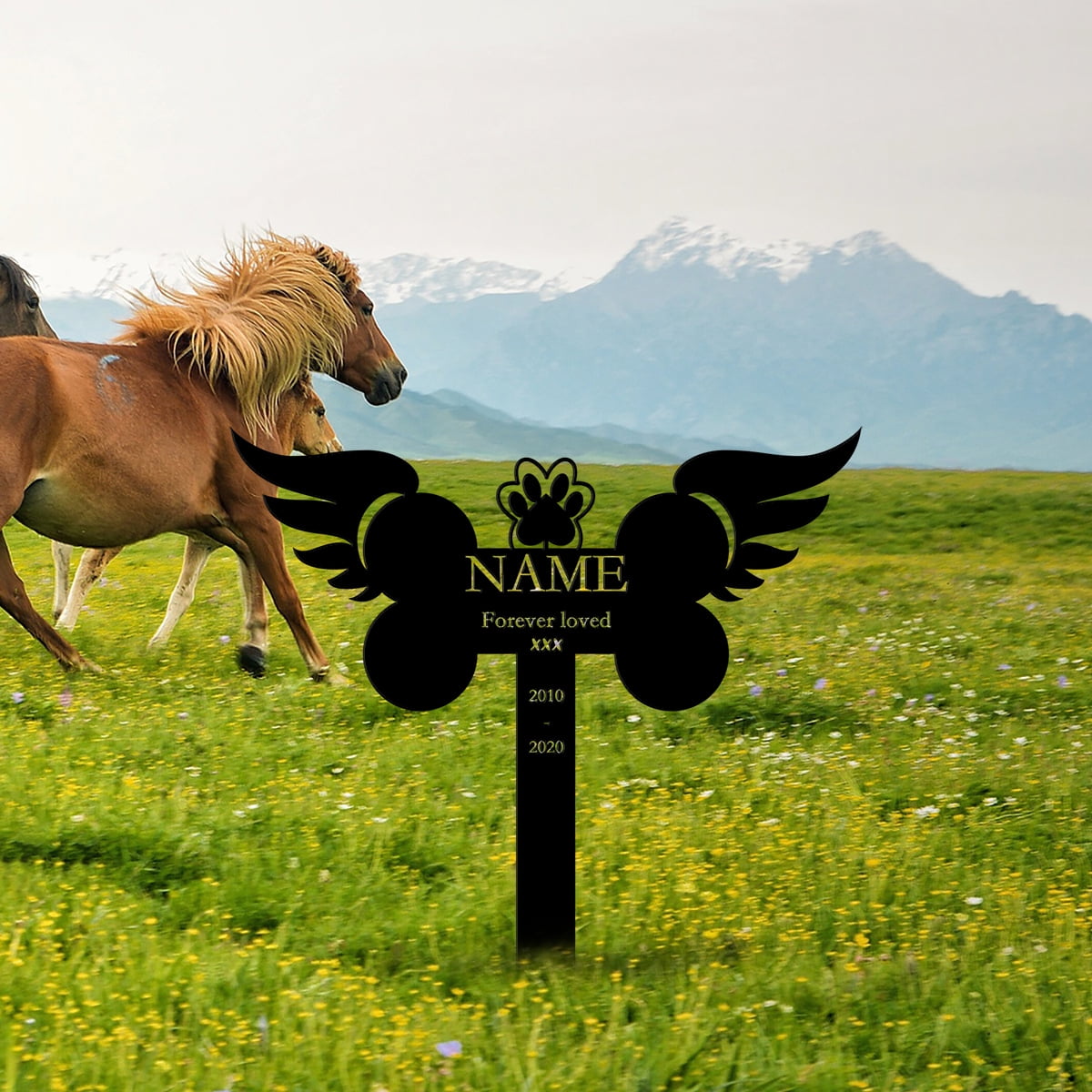 Custom Metal Pet Grave Marker Personalized Metal Garden Stake Pet Dog ...