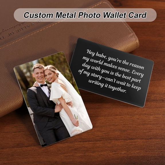 Custom Metal Photo Wallet Card, New Baby Sonogram Gift, Personalized Wallet Insert Card,New Dad Gift for Him,Custom Anniversary Gift for Him
