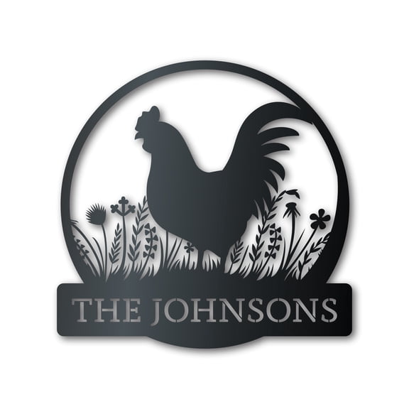 Custom Metal Rooster Wall Art - Custom Homestead Sign - 14 Color Options 36