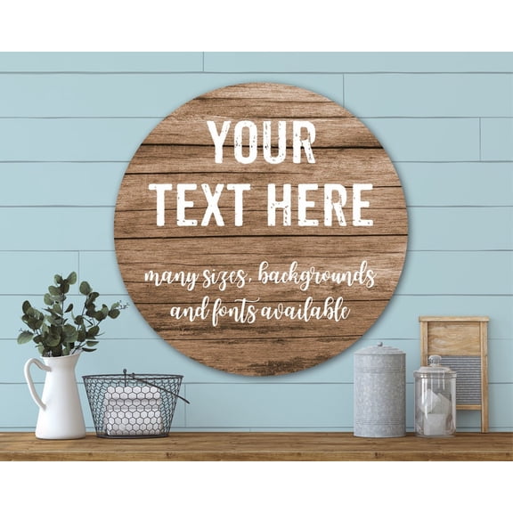 Custom Metal Sign Round Door Sign Round Wood Sign Round Nursery Sign Round Sign Mockup Round Wooden Store Sign Round Letter SIgnSize: 12 x 12 inch