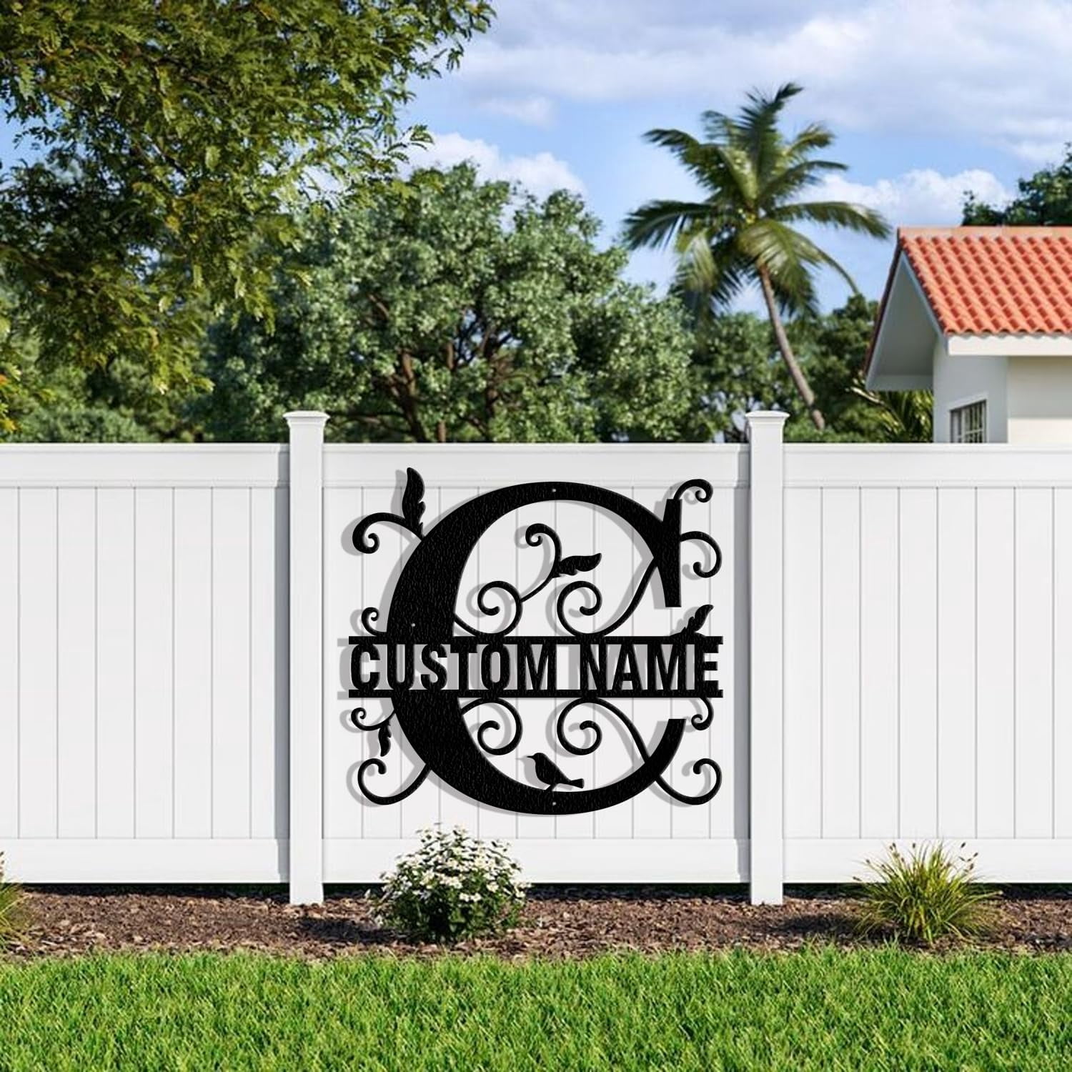 Custom Metal Signs Metal Name Sign Metal Wall Art Split Letter Monogram ...