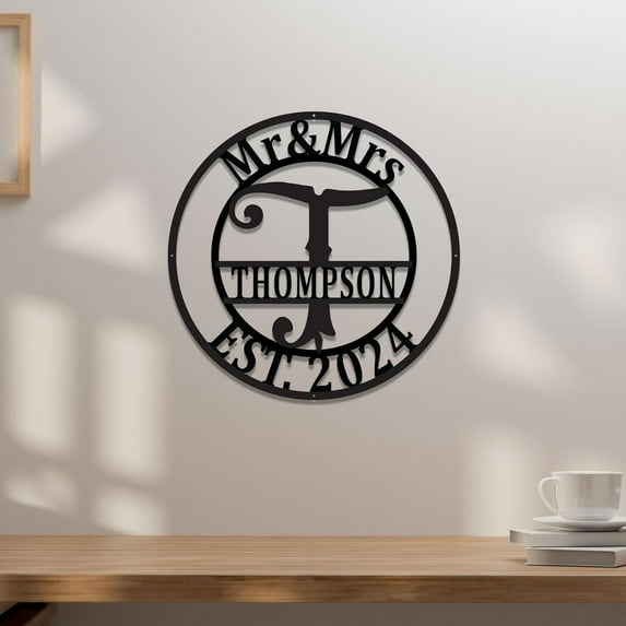 Custom Metal Signs | Personalized Monogram Name Sign | Outdoor Wall Art for Family Name | Custom Name Metal Sign, Last Name, Anniversary, Wedding Gifts for Women, Wife, Parents, Couple