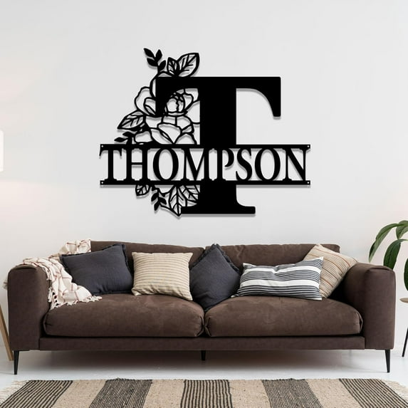 Custom Metal Signs | Personalized Monogram Name Sign | Outdoor Wall Art for Family Name | Custom Name Metal Sign, Last Name, Anniversary, Wedding Gifts for Women, Wife, Parents, Couple