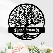 Custom Metal Signs | Personalized Tree of Life Monogram Name Signs | Metal Letters Wall Art | Outdoor Balcony Decor | Custom Metal Family Sign | Tree Metal Wall Decor for Porch Garden10inches