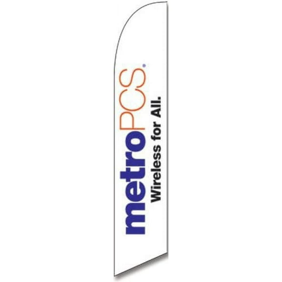Custom Metro PCS 15ft Feather Banner Flag Set - INCLUDES 15FT POLE KIT w/HARDWARE