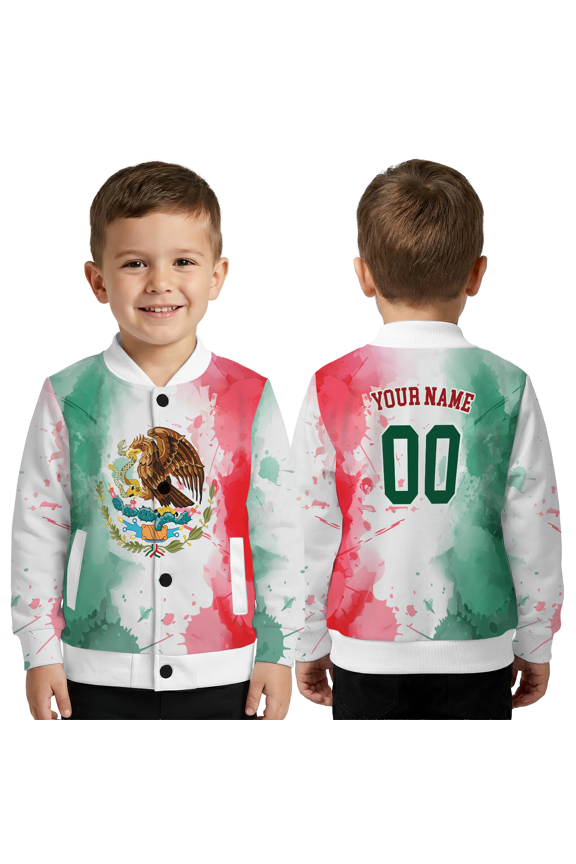 Custom Mexican Eagle Baseball Jacket, Mexico Flag Team Baseball Jacket, Custom Mexican Pride Baseball Jacket